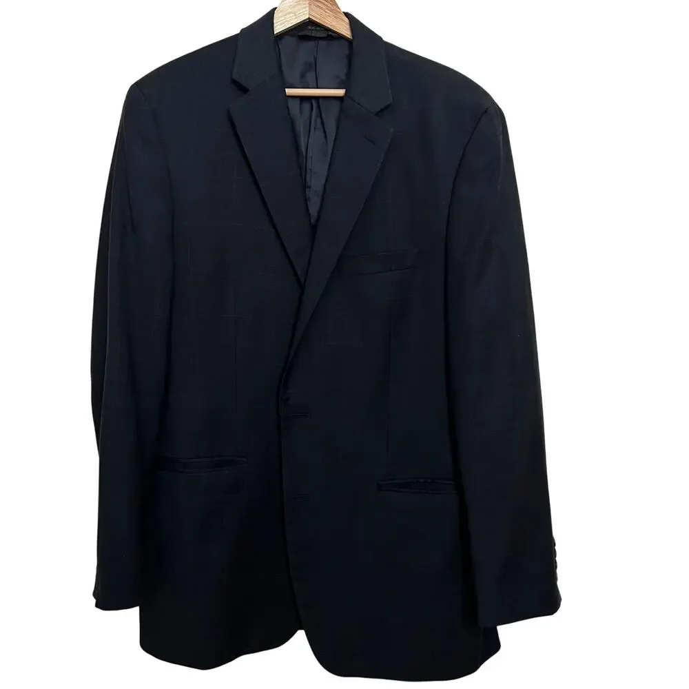 Lauren Ralph Lauren Wool Blazer Mens 42L Black Two Button Sport Coat Classic